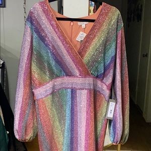 Multi-color sequined dress.